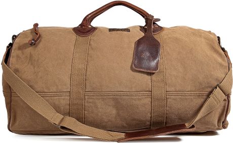 Ralph Lauren Canvas Leather Barrel Duffle Bag in Khaki in Brown for Men (khaki) | Lyst