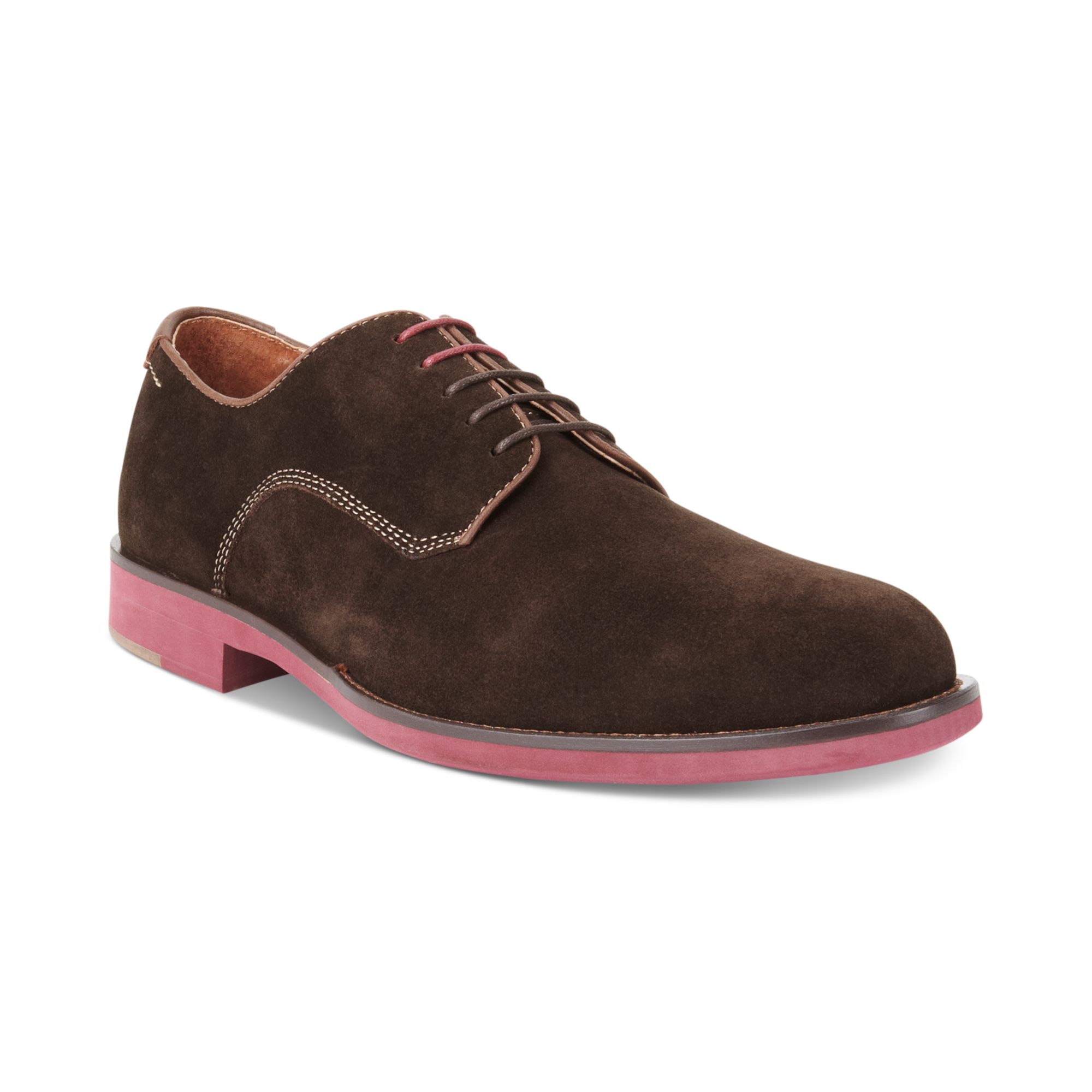 Johnston  Murphy Ellington Suede Plain Toe Shoes in Brown for Men ...