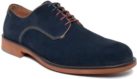 Johnston  Murphy Ellington Suede Plain Toe Shoes in Blue for Men ...