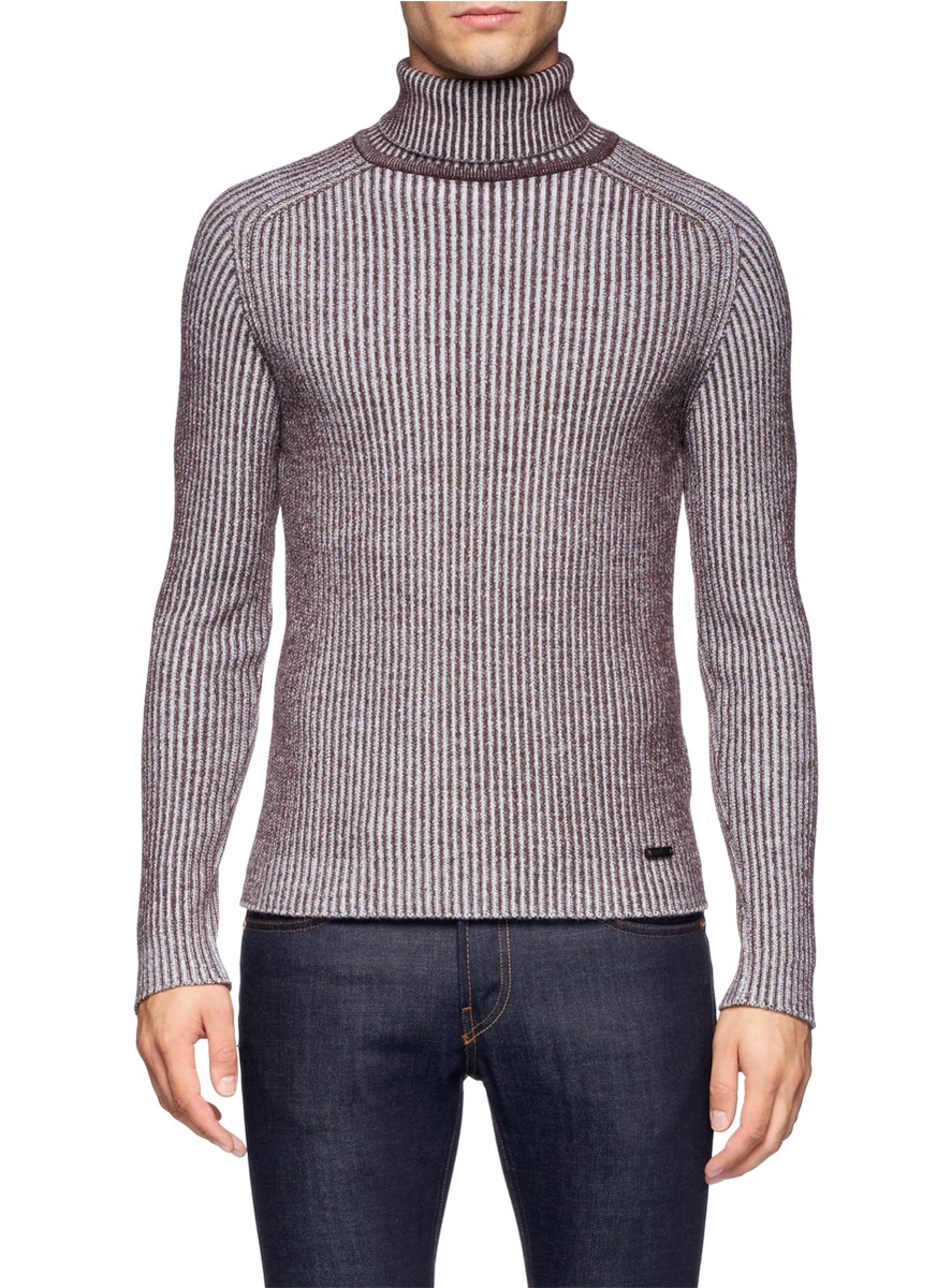 mens ribbed turtleneck sweater