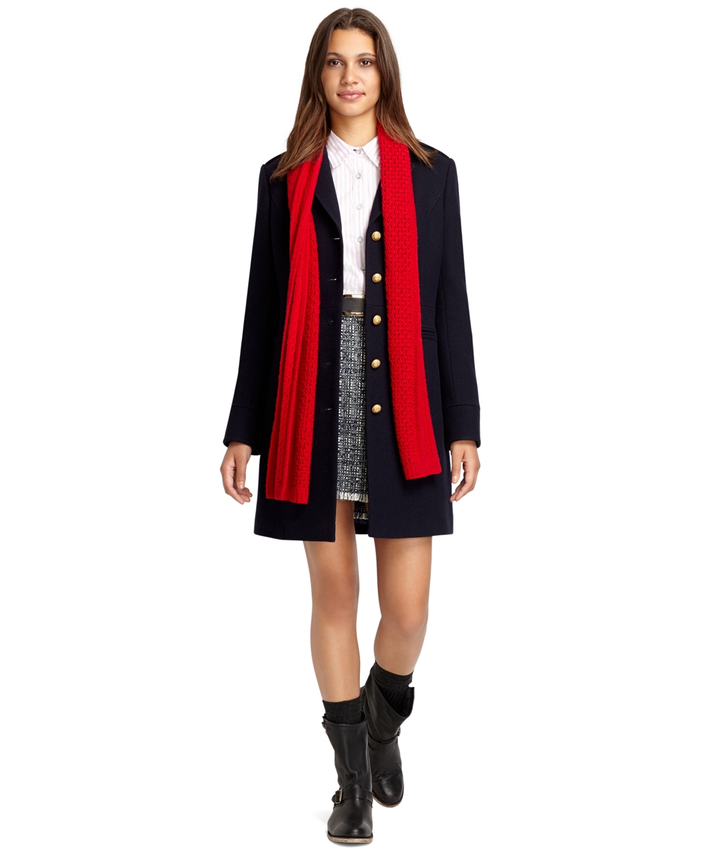 Brooks Brothers Wool Trench Coat in Blue (Navy) Lyst