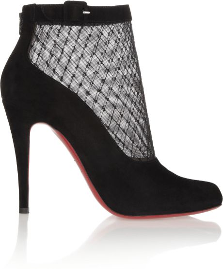 christian louboutin mesh booties