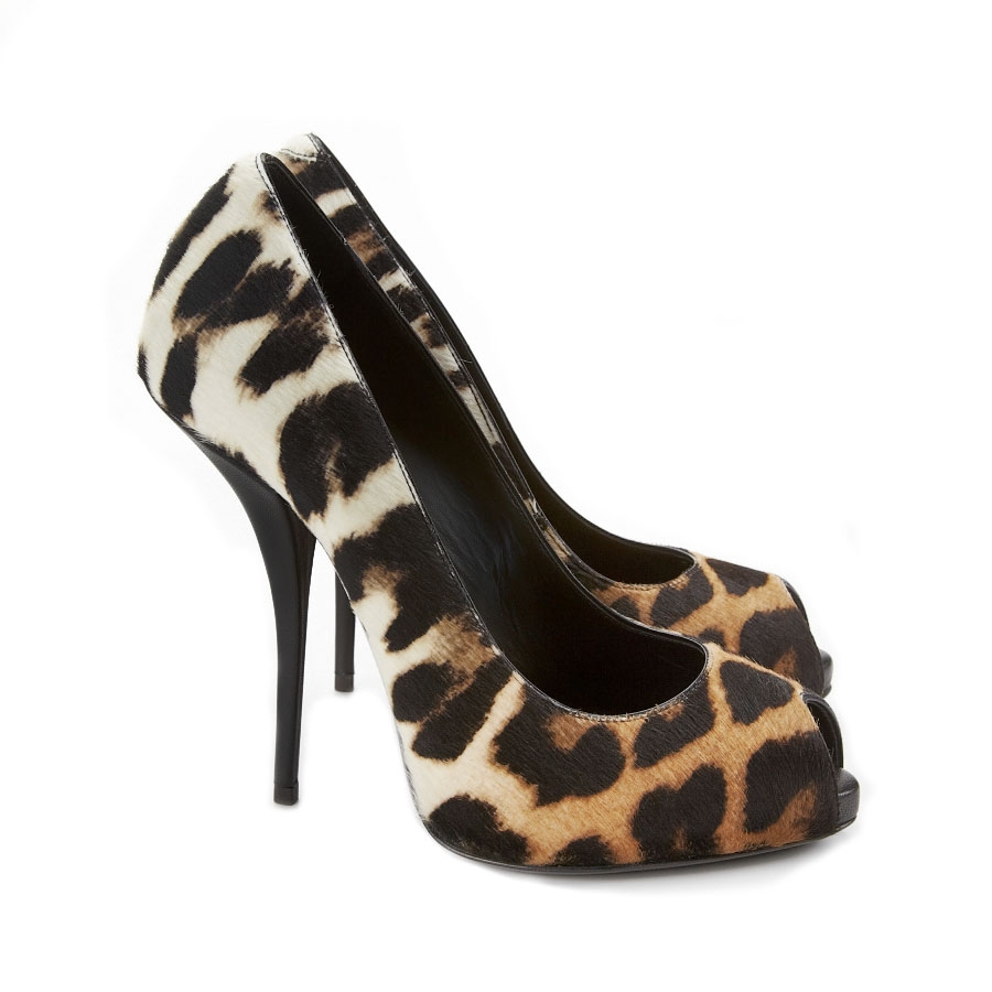 Giuseppe Zanotti Leopard Heel Peep Toe Pump in Animal (leopard) Lyst