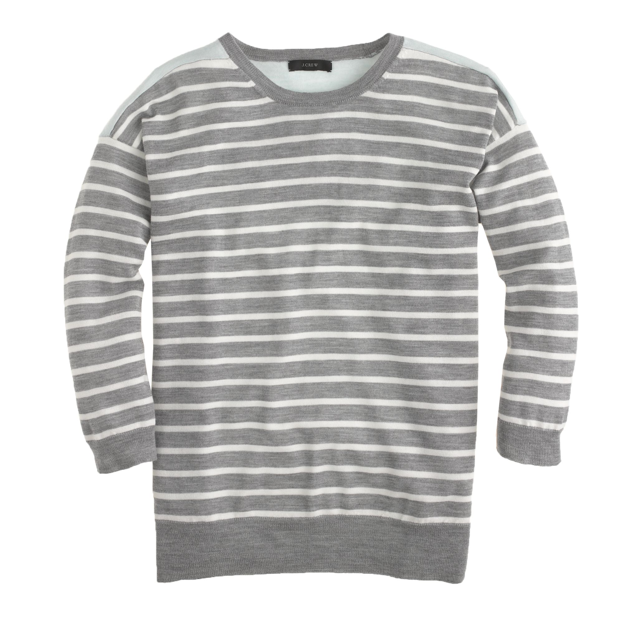 J.crew Merino Colorblock Stripe Sweater in Gray (breeze graphite ivory