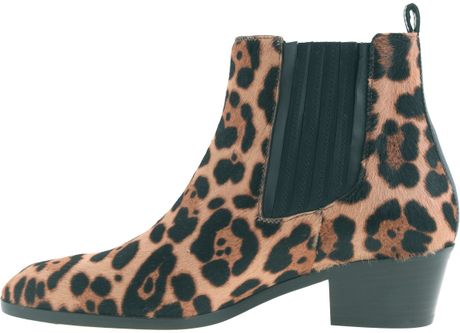 leopard print genuine calf hair chelsea boot