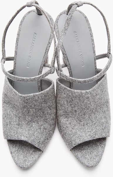 grey Wool Slingback Maryna  Lyst Gray Sandals Wang  sandals slingback Grey in (grey)