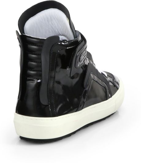 shiny high top sneakers