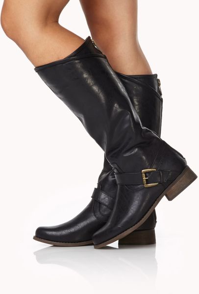 Forever 21 Equestrian Riding Boots in Black | Lyst