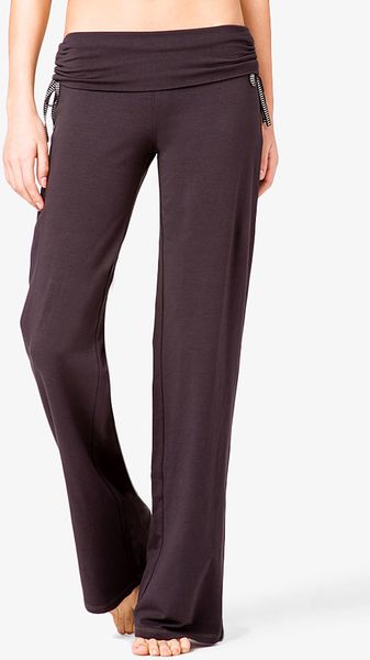 Forever 21 Relaxed Foldover Workout Pants in Gray (grey)