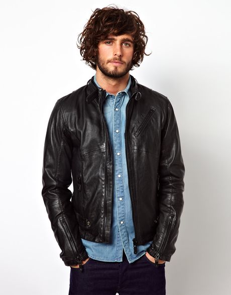 star Raw Jet Leather Jacket in Black for Men | Lyst