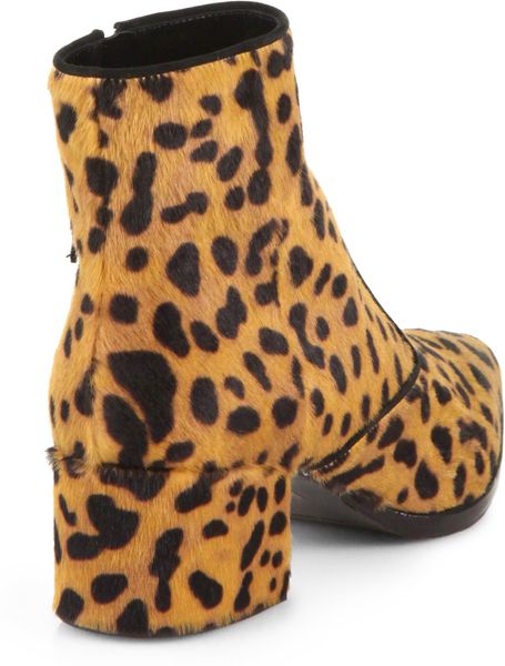 leopard print genuine calf hair chelsea boot