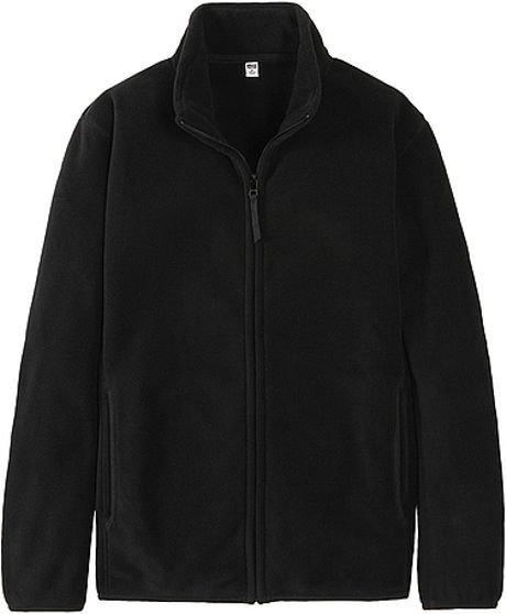 Uniqlo Fleece Full Zip Jacket in Black for Men | Lyst