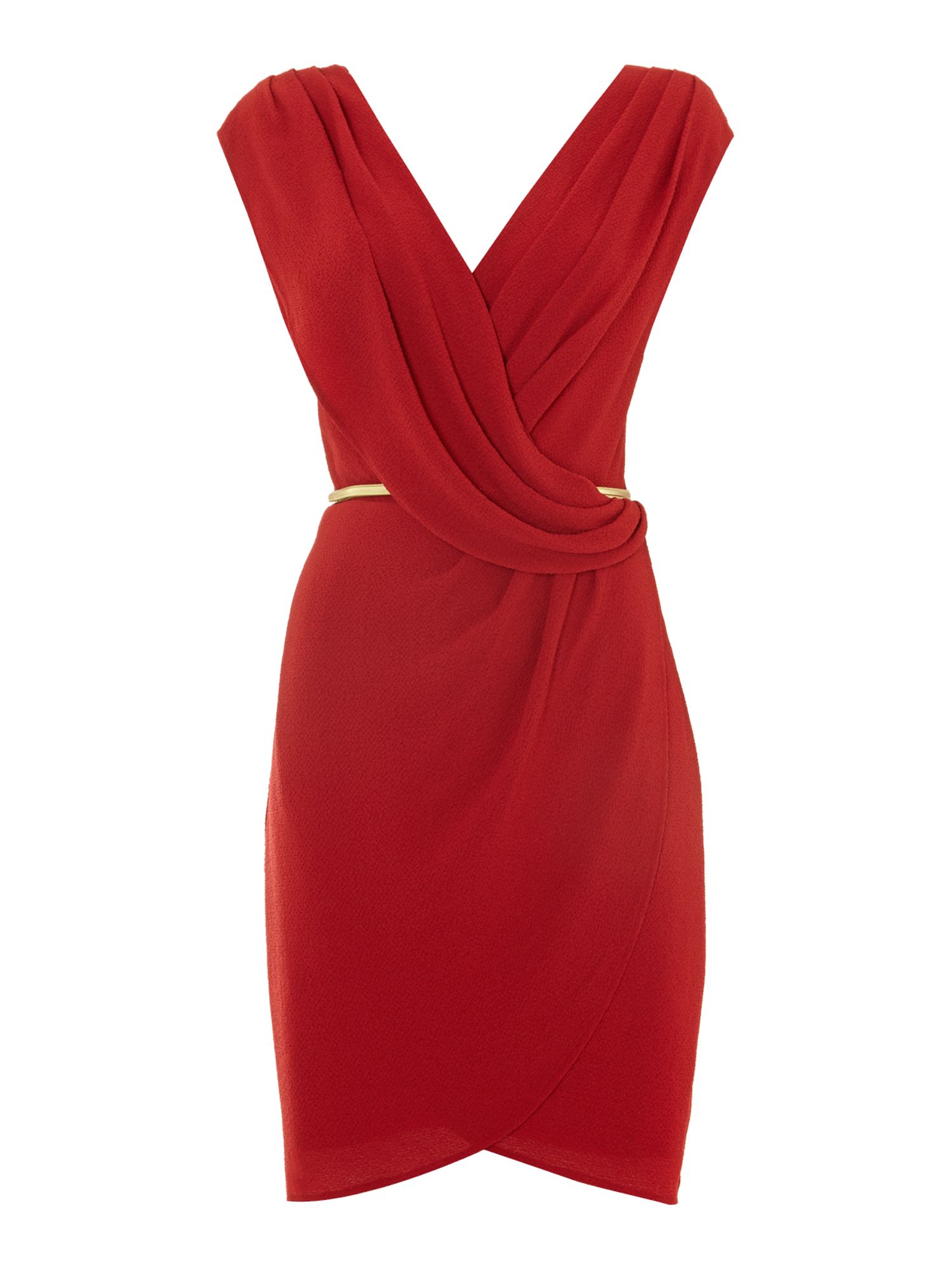 Untold Dress Wrap Over in Red Lyst