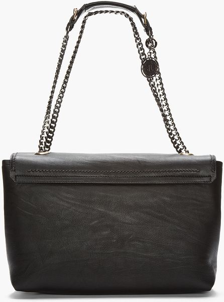 Lanvin Black Leather Chain_strap Happy Shoulder Bag in Black | Lyst