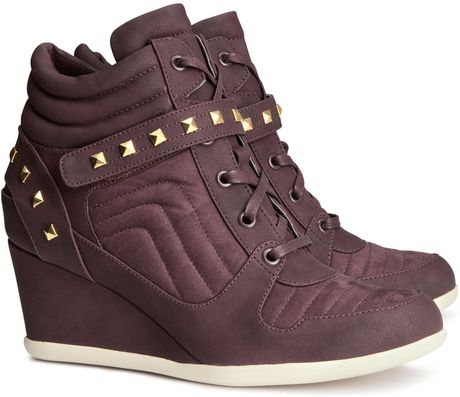 burgundy sneaker wedges h m wedge heel sneakers in purple burgundy lyst burgundy sneaker wedges h m wedge heel sneakers in purple burgundy lyst