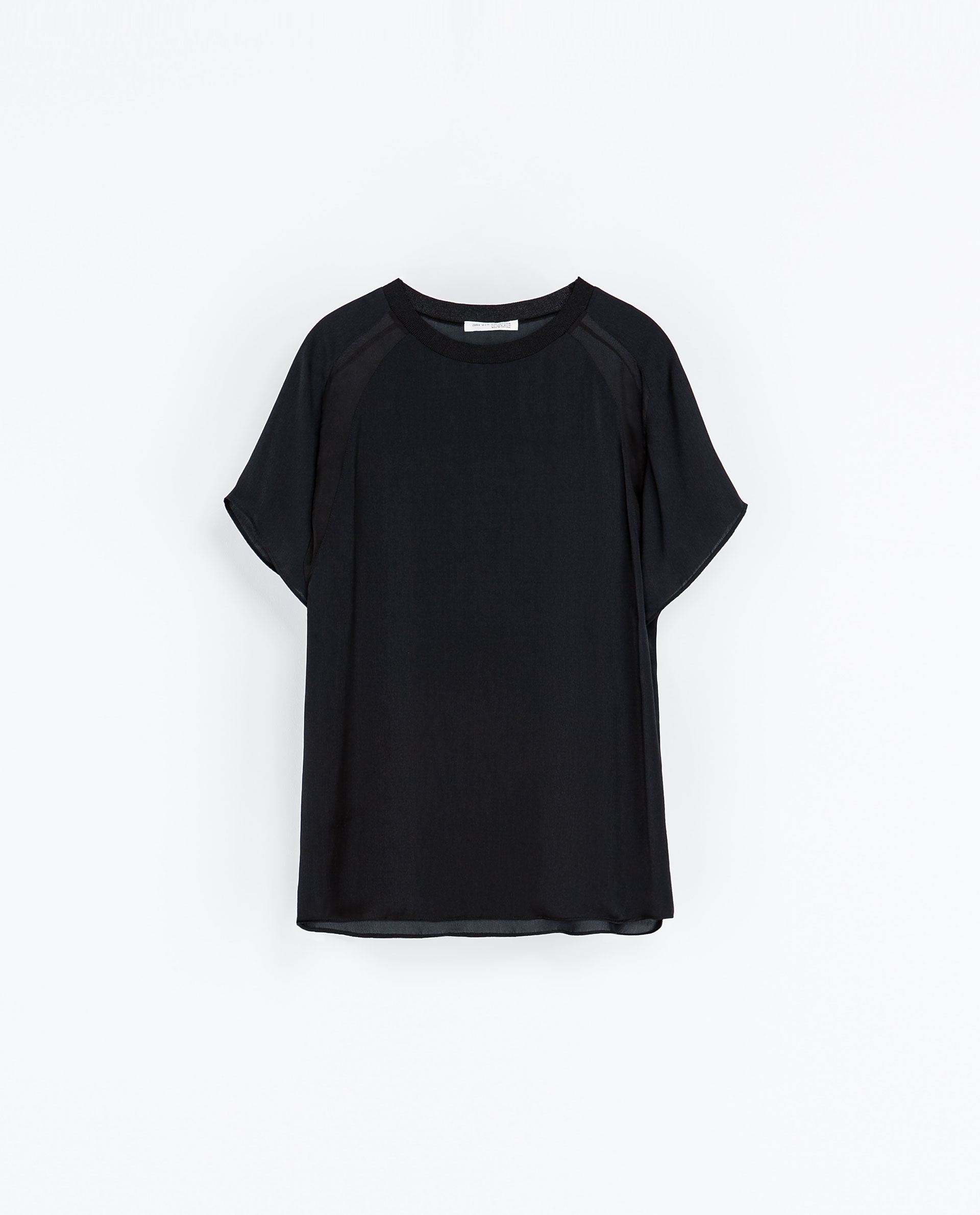 Zara Combination T-shirt in Black | Lyst