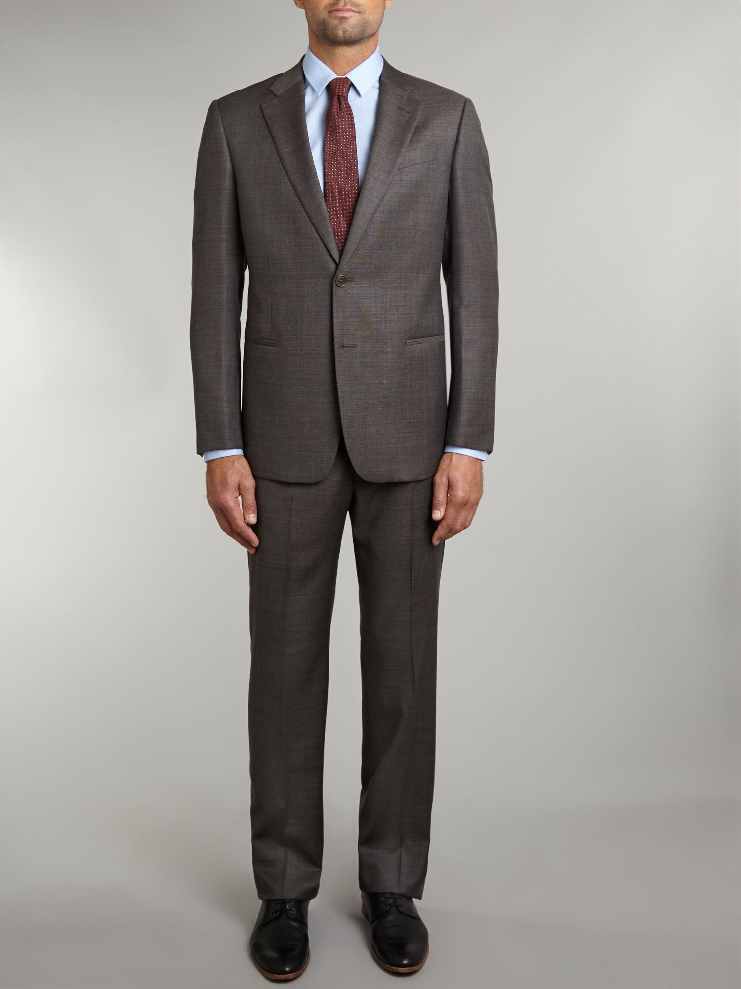 Armani Regular Fit Textured Suit in Brown for Men Lyst