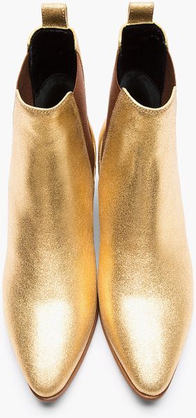 wide fit gold boots