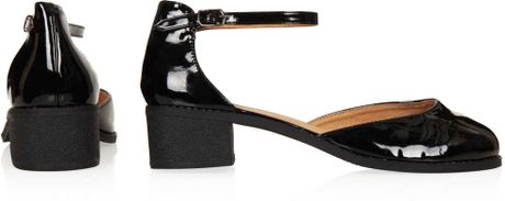Topshop Moses Black Two Part Shoes in Black | Lyst