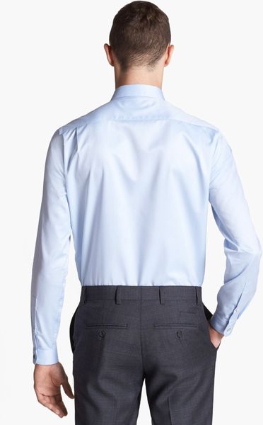blue slim fit school shirts