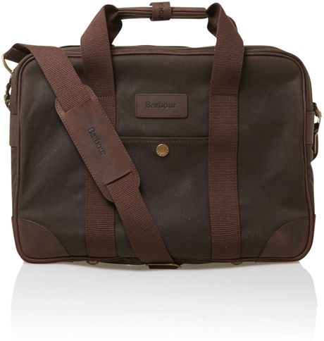 barbour leather laptop bag