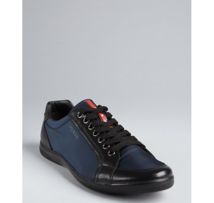 prada navy nylon runners