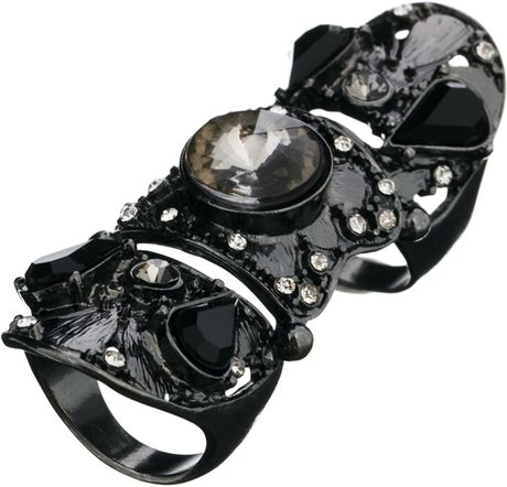 Asos Asos Jewelled Knuckle Ring in Black (Multi) | Lyst
