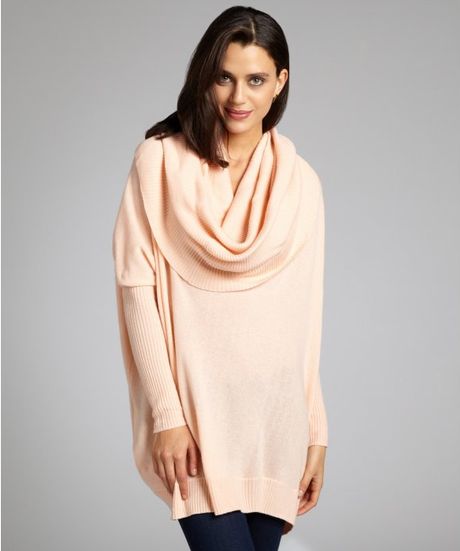 Autumn Cashmere Peach Cashmere Oversized Cowl Neck Sweater In Pink | Lyst