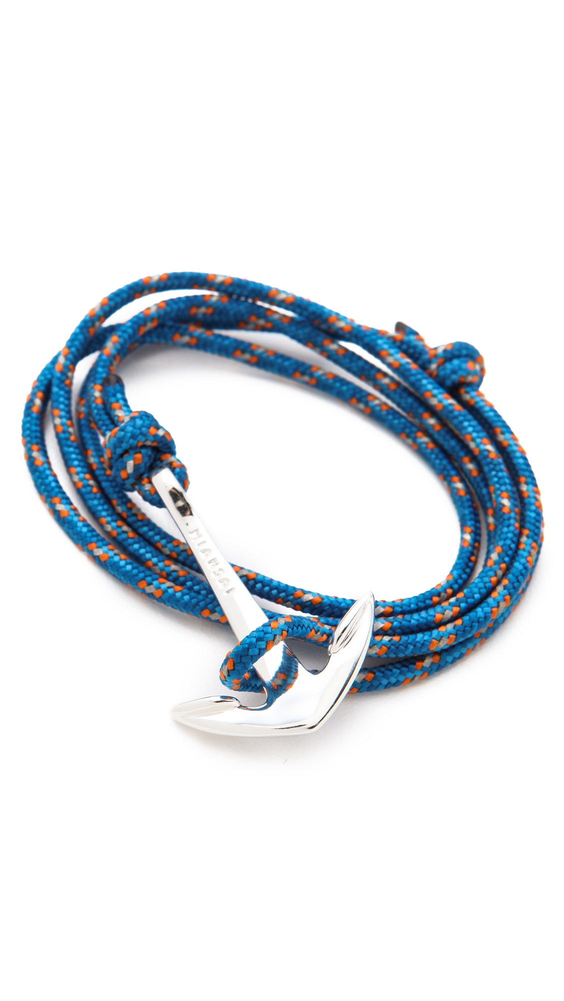 Miansai Anchor Rope Wrap Bracelet in Blue for Men (Silver/Caribbean) Lyst
