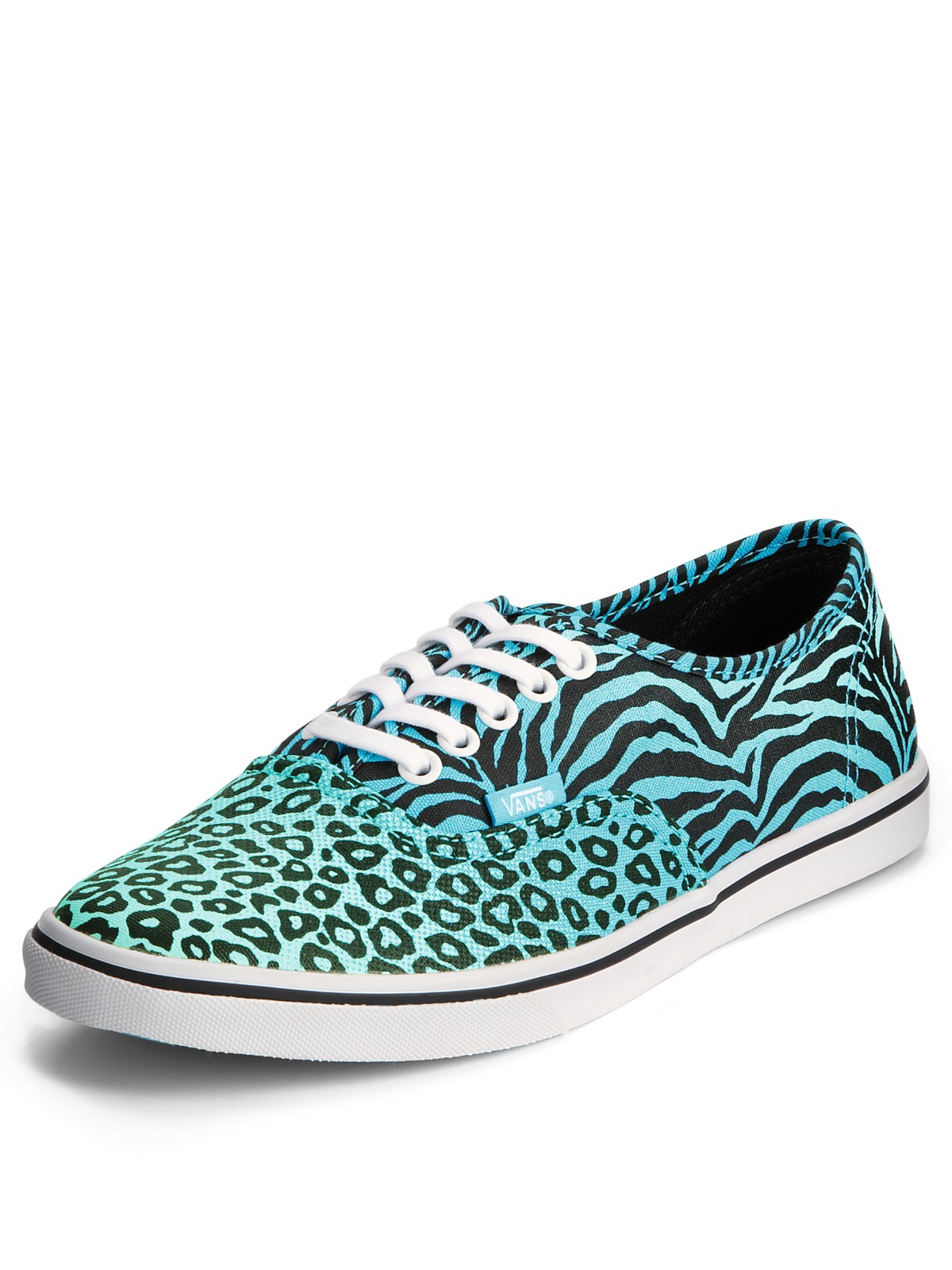 teal and blue vans