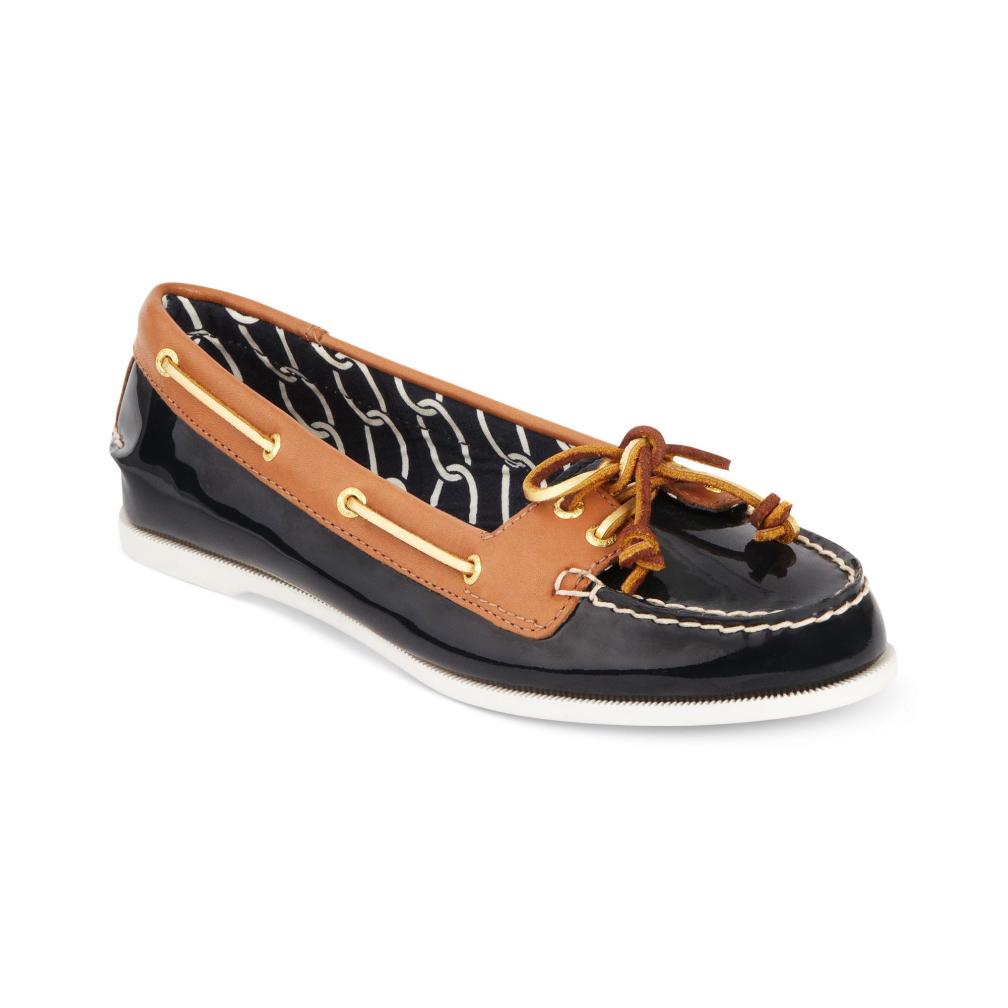 Sperry Topsider Audrey Boat Shoes in Blue (Navy Patent