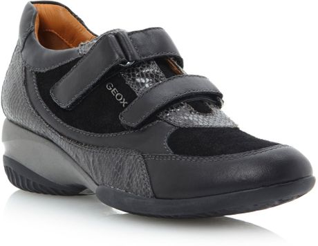 geox wedge trainers black