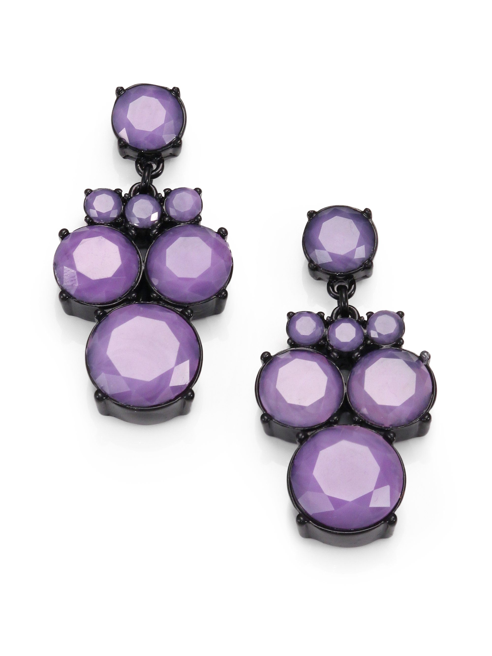Kate Spade Circle Chandelier Earrings in Purple (PURPLEBLACK) Lyst