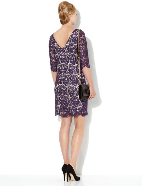 Untold Lace Dress with Sleeves in Purple