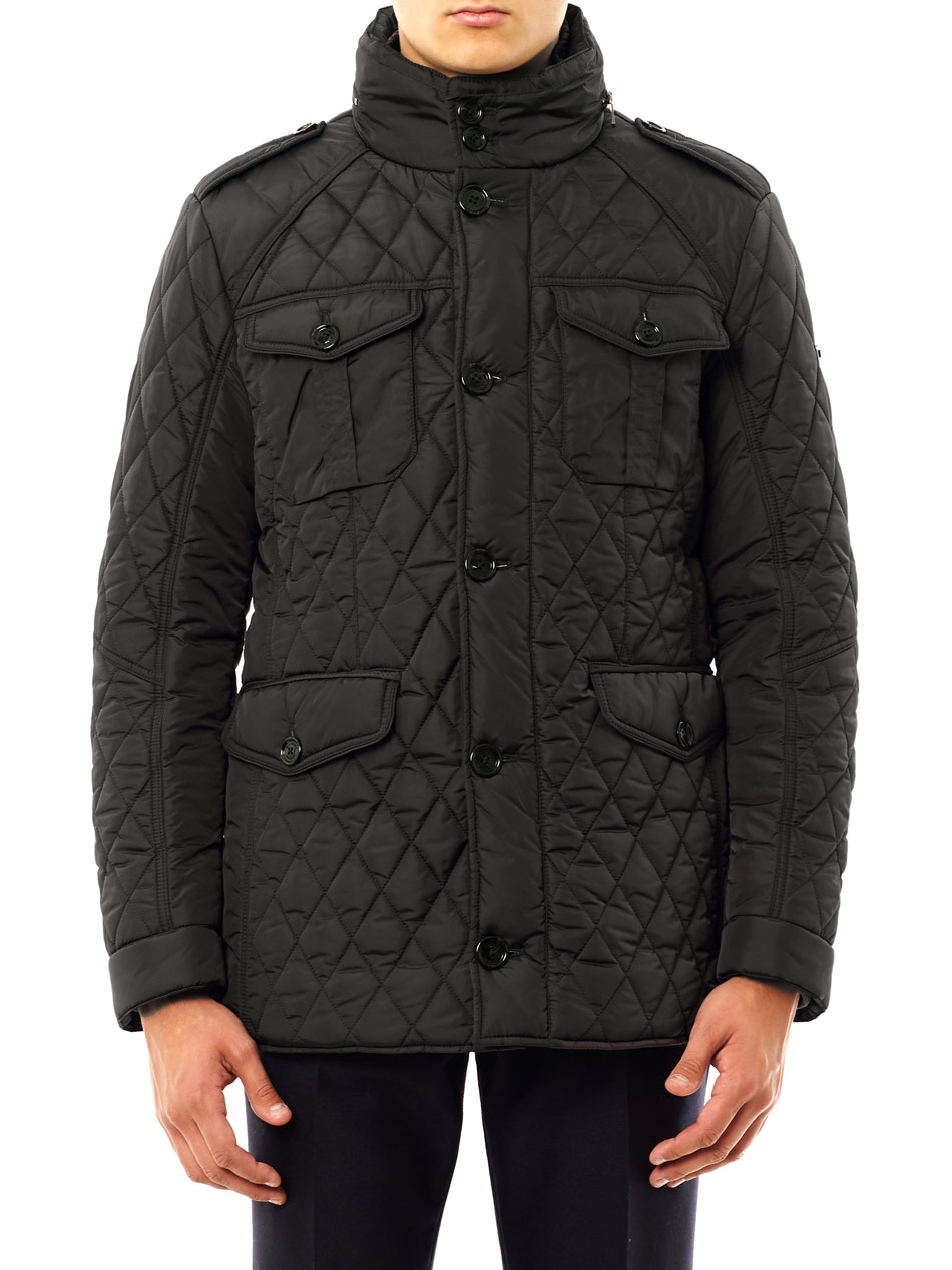 Hackett Diamond Quilted Jacket in Black for Men Lyst
