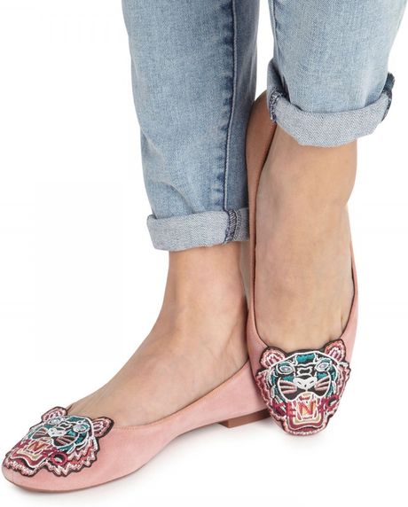 tiger print ballet flats