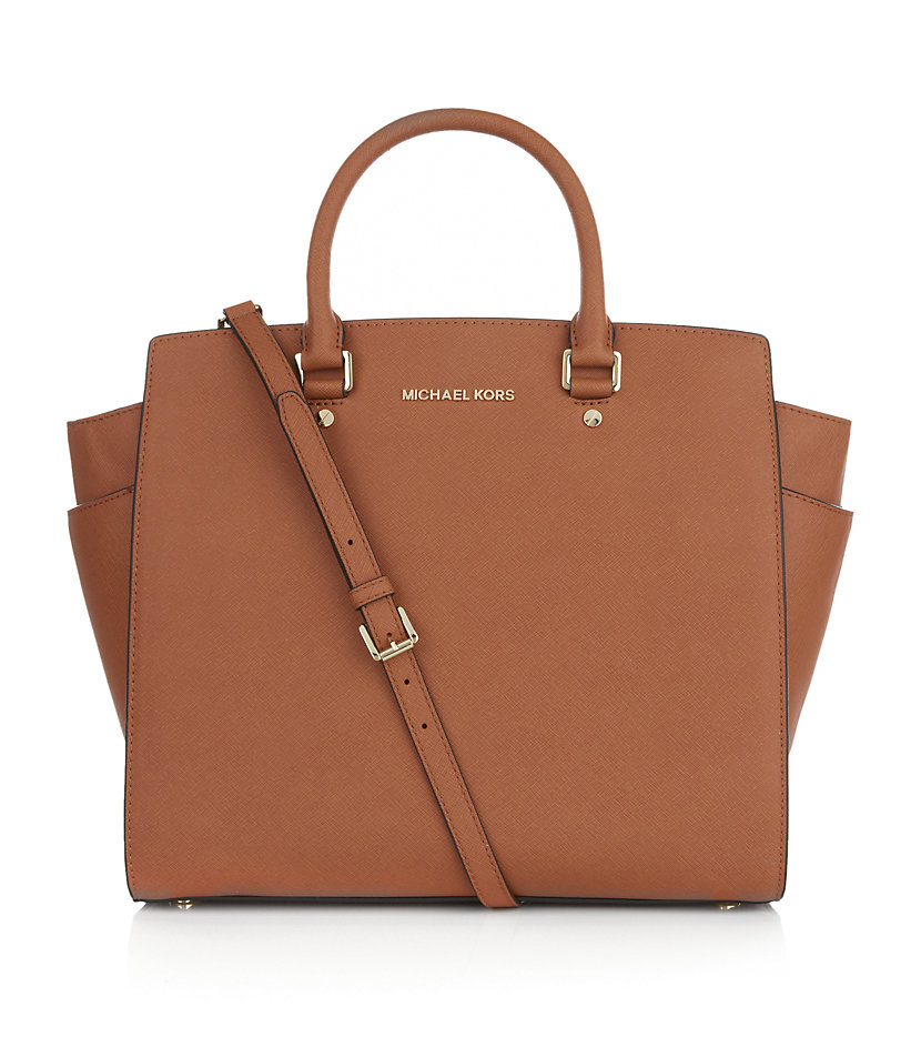 Michael Michael Kors Selma Large Saffiano Tote In Brown michael michael kors selma large saffiano tote in brown