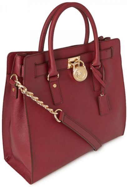 michael kors burgundy tote bag