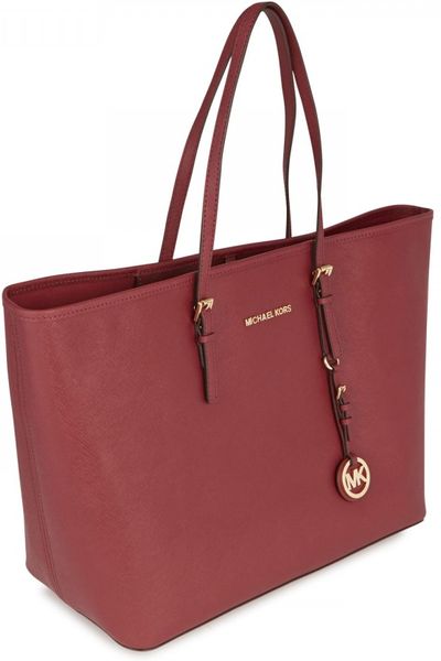 michael kors burgundy tote bag