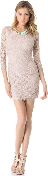 Diane Von Furstenberg Zarita Lace Dress in Beige (Nude) - Lyst