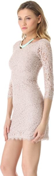 Diane Von Furstenberg Zarita Lace Dress in Beige (Nude) - Lyst