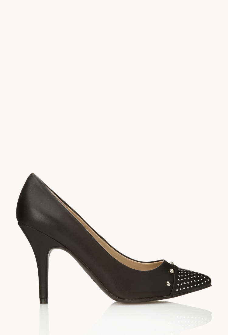 Forever 21 Edgy Stiletto Pumps in Black Lyst