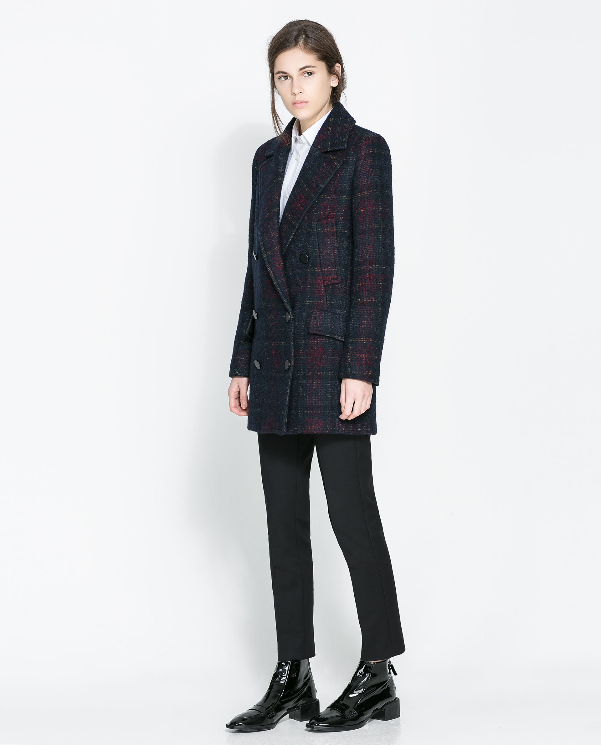 zara checkered shacket