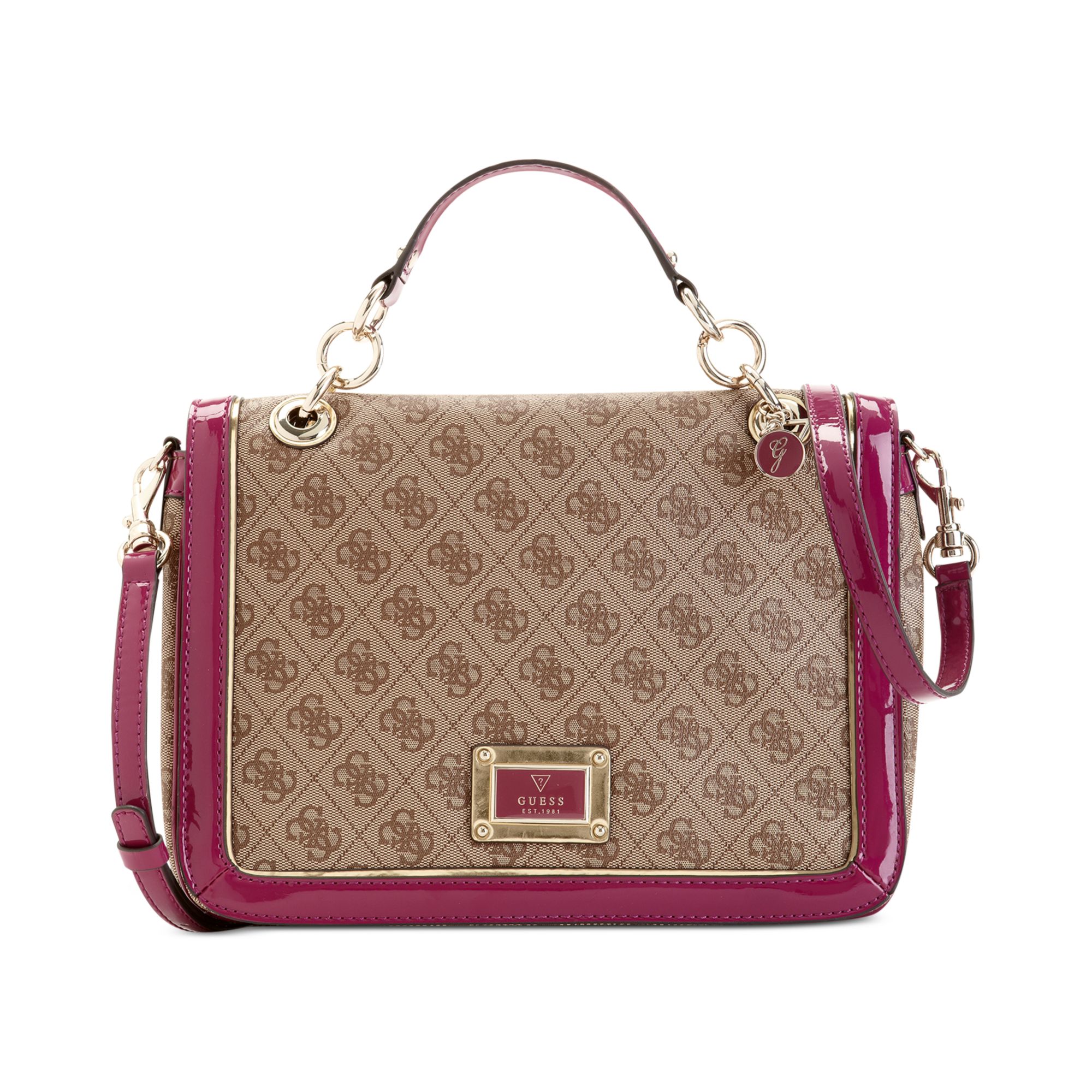Guess Guess Handbag Reama Top Handle Flap Shoulder Bag in Pink (Amethyst) | Lyst