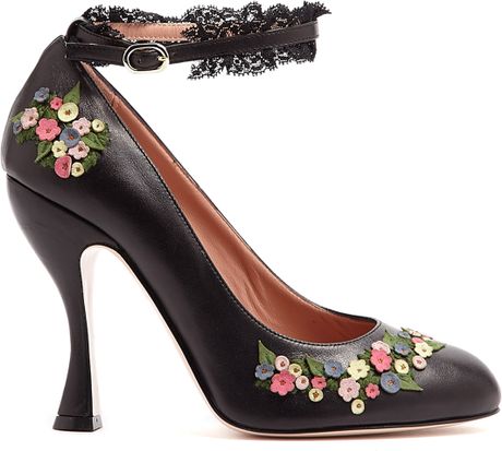 floral shoes valentino embroidered court