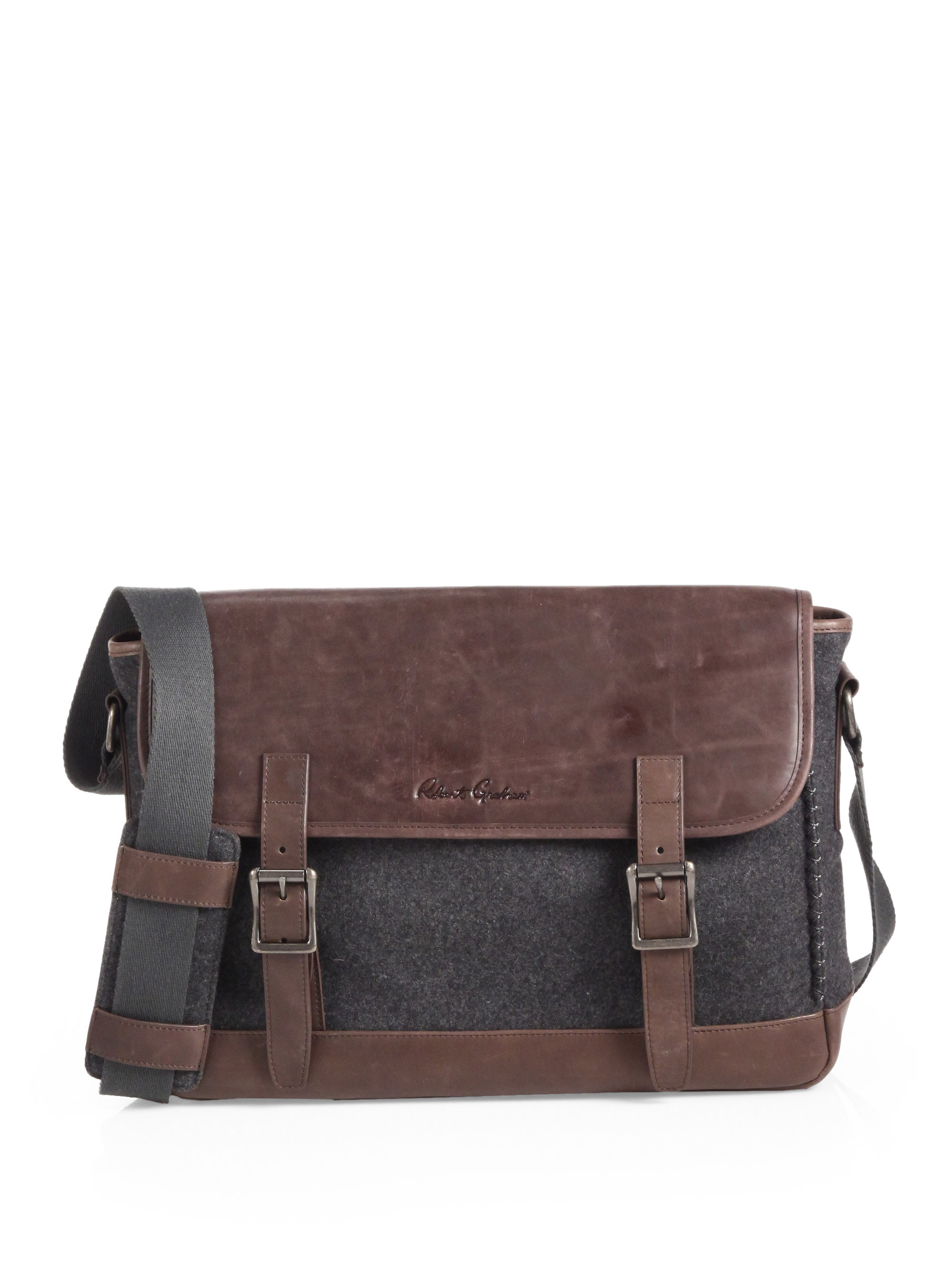 robert graham leather messenger bag