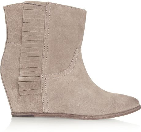 wedge boots beige