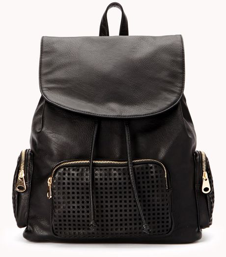 Forever 21 Minimalist Faux Leather Backpack in Black