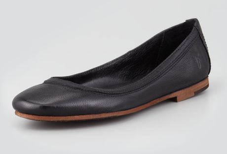 frye carson ballet flat black