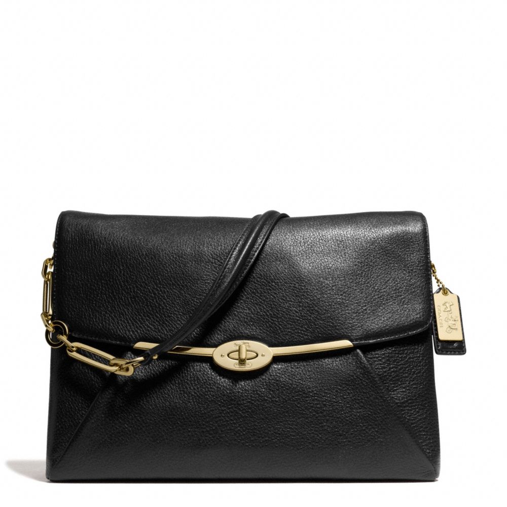 Coach Madison Shoulder Flap Bag in Leather LI/Black | coach fall 2013 handbags